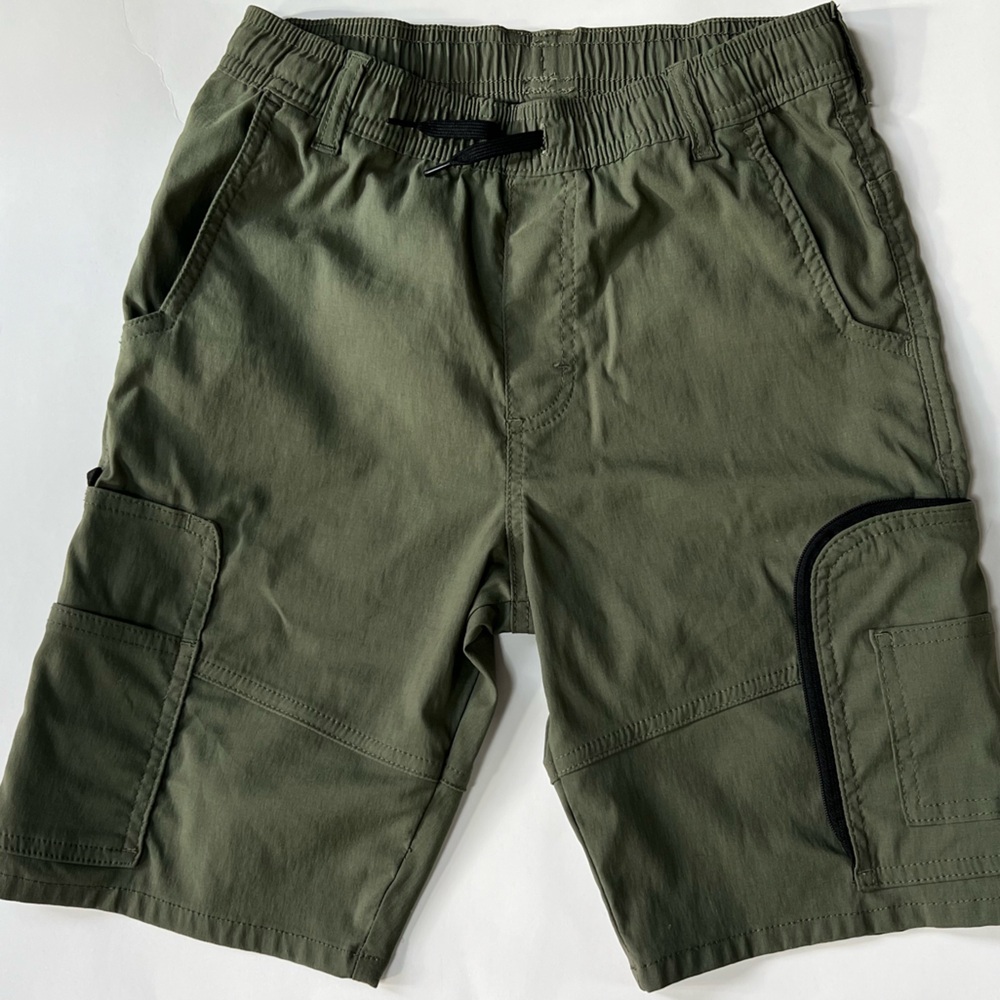 Olive Green Kids Cargo Shorts